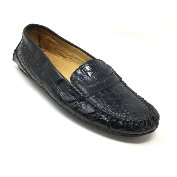 NEW Zelli Moccasins Shoes Size 7 Black Crocodile main image 6